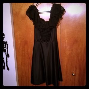 Vintage Ruffle Neck Dress